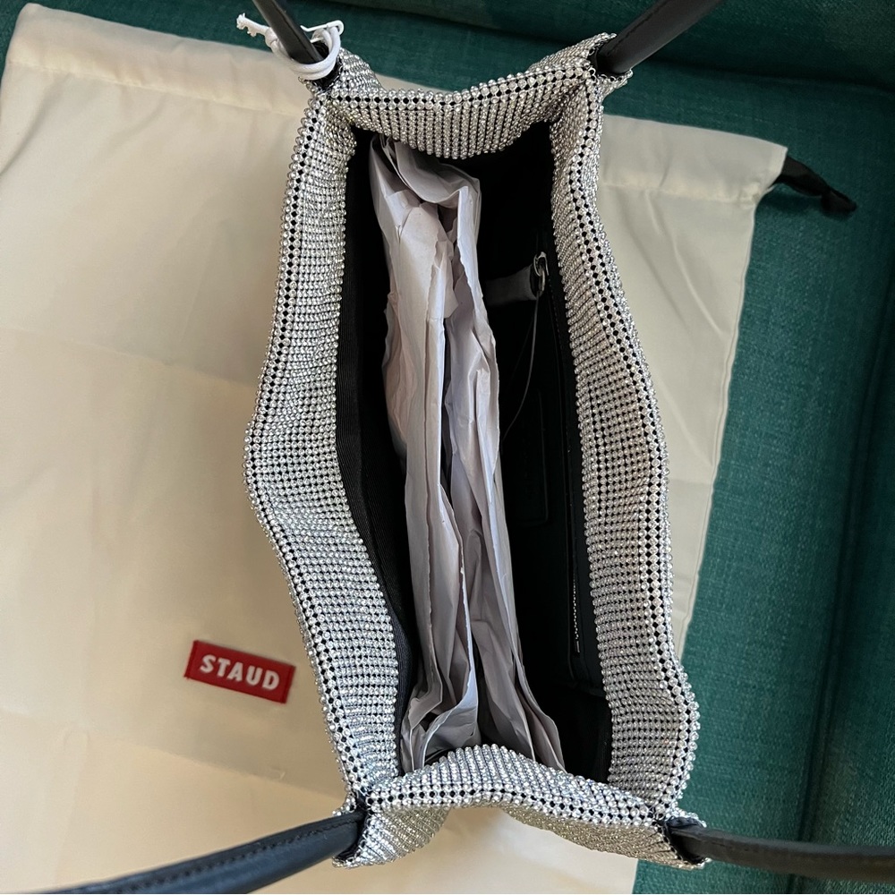 Last one! 🪩 STAUD Penny Crystal Mesh Shoulder Bag - Picture 15 of 16
